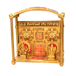 Sri Saubhagya Lakshmi Ganesha Yantra Chowki in Brass