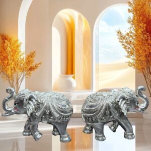 Pair of Silver Plated Elephants
