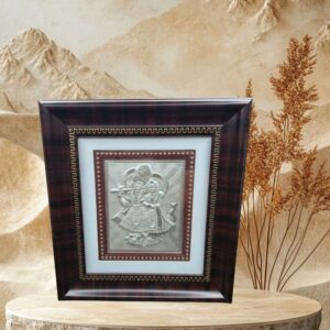 Silver Plated Radha Krishna Photoframe