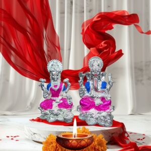 Silver Plated Lakshmi Ganesha
