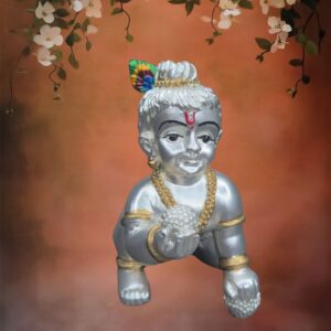 Silver Plated Crawling Laddu Gopal