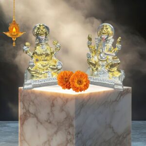 Silver & Golden Plated Lakshmi Ganesh