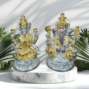 Silver Gold Plated Lakshmi Ganesh