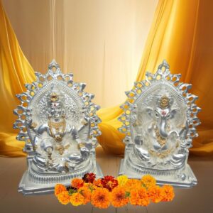 Gold Silver Plated Laxmi Ganesh