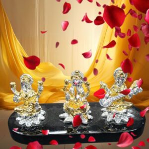 Lakshmi Ganesh Saraswati Black Stand