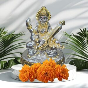 Silver & Gold Plated Maa Saraswati